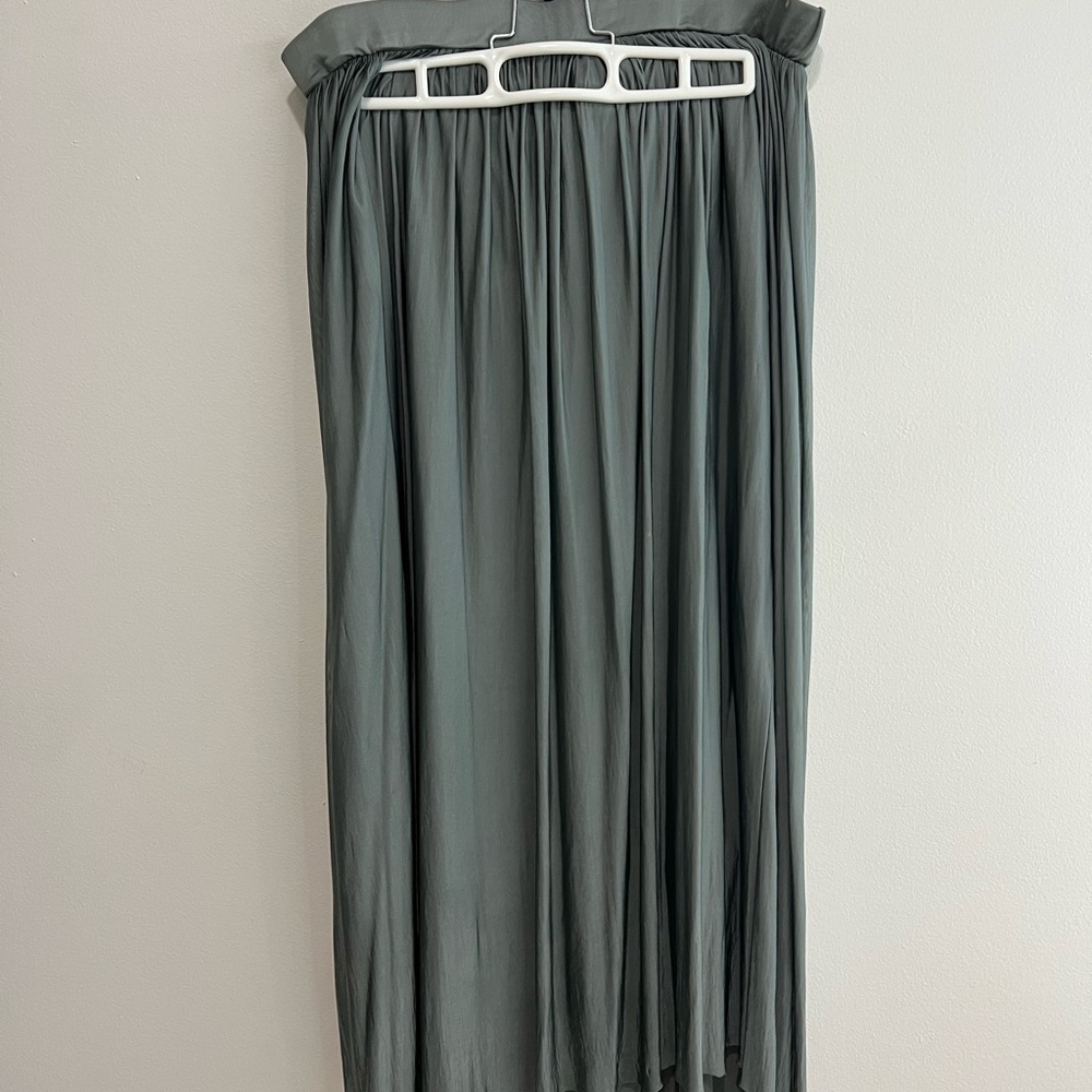 Chic Sage Green Midi Skirt by Zara